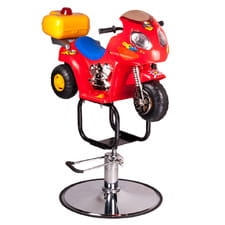 Dziecięcy fotel fryzjerski Moto BW-604 czerwony