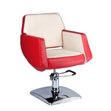 Fotel fryzjerski NICO czerwony-kremowy BD-1088