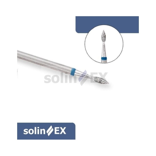 SOLINEX Frez diamentowy płomyk z nasypem średnioziarnistym do opracowywania i oczyszczania wału okołopaznokciowego