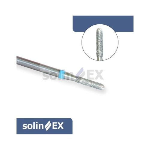 SOLINEX Frez diamentowy walec zaokrąglony wąski z nasypem średnioziarnistym do pracy przy wałach paznokciowych i obrąbku naskórka