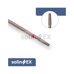 SOLINEX Frez stożek ścięty mały z nasypem drobnoziarnistym do matowienia naturalnej płytki paznokciowej, żelu albo akrylu/D110