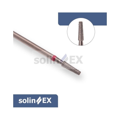 SOLINEX Frez stożek ścięty mały z nasypem drobnoziarnistym do matowienia naturalnej płytki paznokciowej, żelu albo akrylu