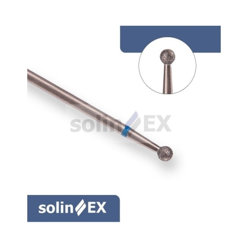 SOLINEX Frez diamentowy kulka z nasypem średnioziarnistym do usuwania naskórka z paznokci