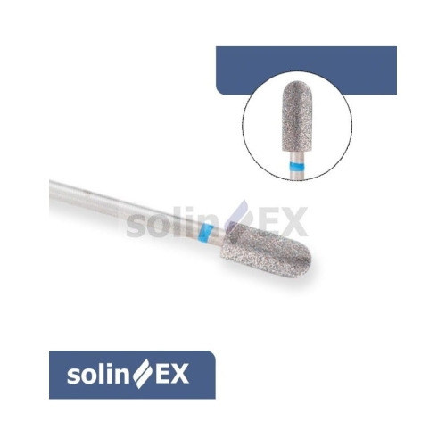 SOLINEX Frez diamentowy walec zaokrąglony z nasypem średnioziarnistym do bezpiecznego wyrównywania brzegów i spodów paznokci/ D308