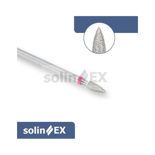 SOLINEX Frez diamentowy stożek mały z nasypem drobnoziarnistym do pracy przy skórkach i paznokciach
