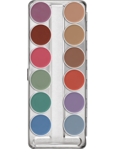 art.1104 Kryolan Aquacolor - paleta farb wodnych do malowania ciała 12 kol.