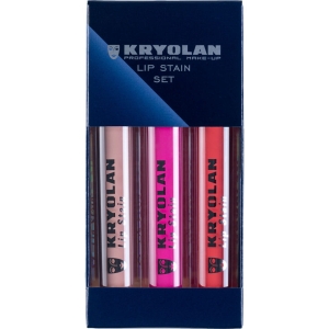 KRYOLAN Lip Stain Set - Płynna matowa szminka do ust 3x4 ml