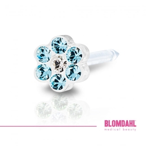 BLOMDAHL Kolczyk Daisy Aquamarine/ Crystal 5 mm 1szt