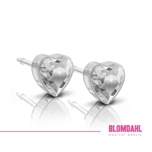 BLOMDAHL Kolczyki biżuteryjne Heart Crystal 6 mm SFJ (para)
