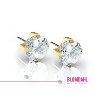 BLOMDAHL Kolczyki biżuteryjne Tiffany CZ White 5 mm SFJ (para)