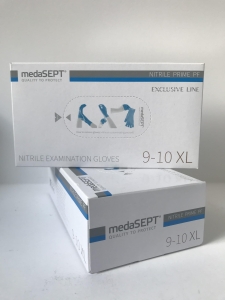 Rękawiczki nitrylowe niebieskie rozmiar XL/ MedaSEPT nitrile prime PF Exclusive Line - 100 szt