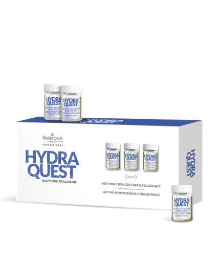Farmona HYDRA QUEST Aktywny koncentrat nawilżający do twarzy (również do ultradźwięków, mezoterapii bezigłowej)10x5 ml
