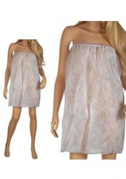 Pareo peleryna tunika jednorazowa biała z włókniny na gumkę 1 szt