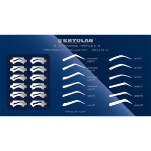 KRYOLAN Eyebrow Stencils Set - Szablony do stylizacji i regulacji brwi 12 sztuk
