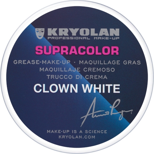 KRYOLAN Supracolor Clown White - Farba kremowa biała 80 g