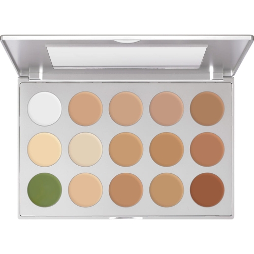KRYOLAN Ultra Foundation Mirror Palette - Paleta pokładów do twarzy z lusterkiem 15 kolorów