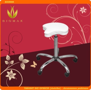 Taboret bez oparcia (siodełko) - chromowana podstawa