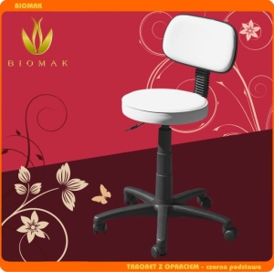 Taboret z oparciem - czarna podstawa