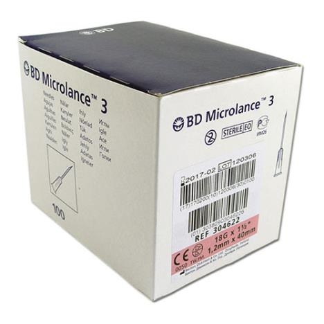 BD Microlance 3 Igła iniekcyjna 1,2 x 40 18G x 1 1/2" - różowe 10 szt