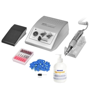 ZESTAW F-15 FREZARKA JD500 SILVER + KREM DO RĄK 360 ML + KAPTURKI + NOŚNIK